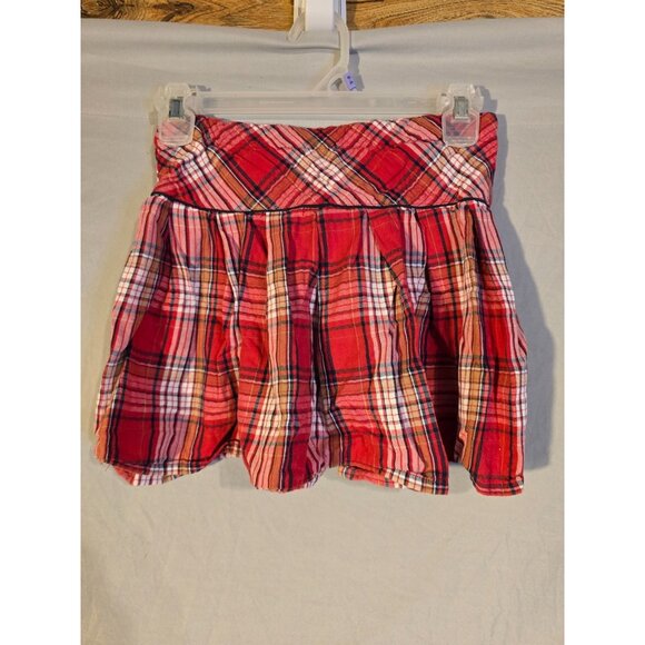 Beeboy Girls Red Plaid Circle Skirt Girls Size 8 Small Short Mini - Picture 2 of 2